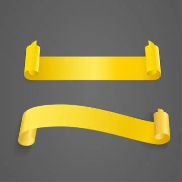Yellow vector ribbon banners. Web illustration for design 스톡 일러스트