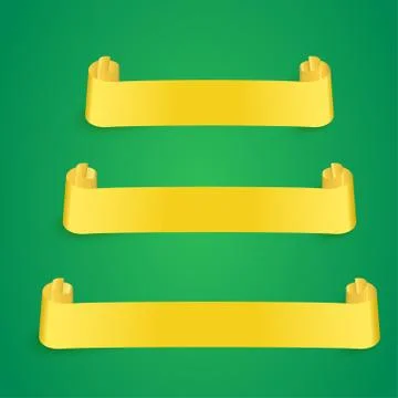 Yellow vector ribbon banners. Web illustration for design Stock Illustration