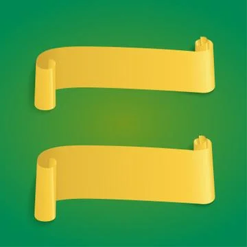 Yellow vector ribbon banners. Web illustration for design Stock Illustration