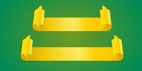 Yellow vector ribbon banners. Web illustration for design Stock Illustration