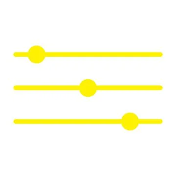 Yellow vector slider bar icon isolated on white background Stock Illustration