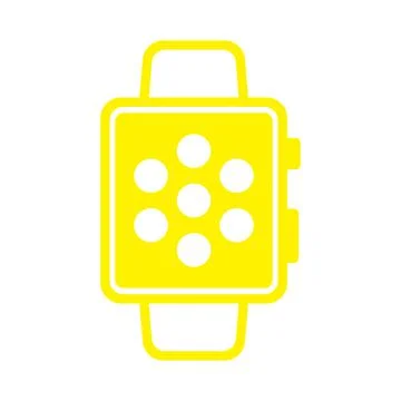 Yellow vector smartwatch icon isolated on white background Stock Illustration