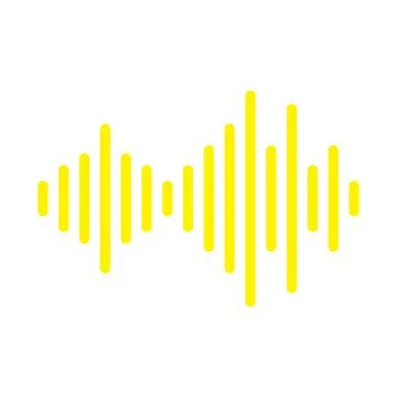 Yellow vector sound wave icon isolated on white background Stock Illustration