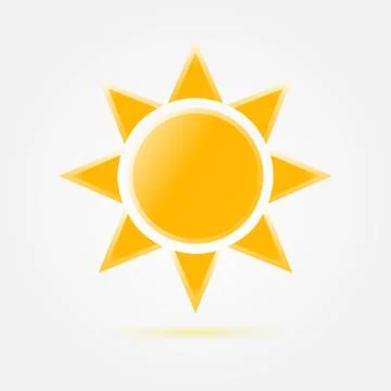 Yellow vector sun icon Stock Illustration