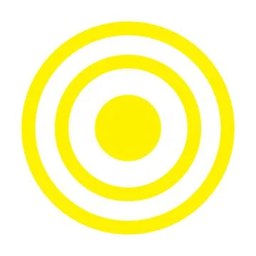 Yellow vector target solid icon isolated on white background イラスト素材