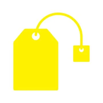 Yellow vector teabag icon isolated on white background Stock Illustration