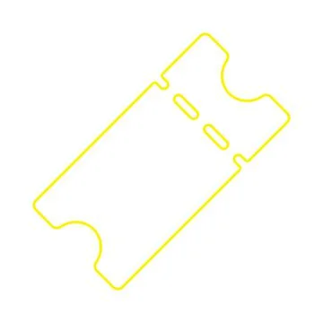 Yellow vector ticket line icon isolated on white background Stock Illustration