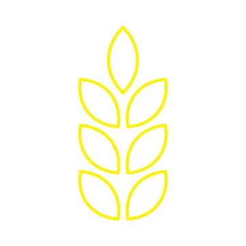 Yellow vector wheat line icon isolated on white background Stock Illustration