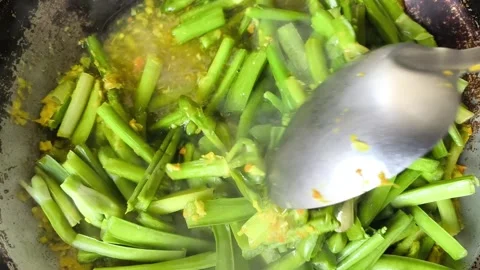 Yellow velvet leaf curry Stock Footage 336951893