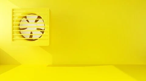 Yellow ventilator on yellow wall Stock Illustration