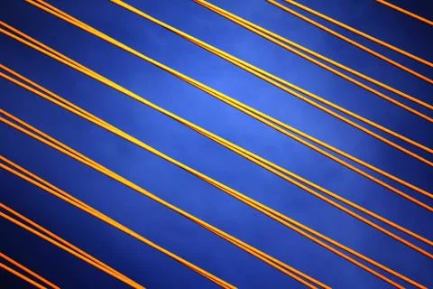 Yellow vertical striped pattern on blue background. Stock Photos
