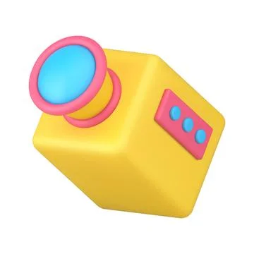 Yellow video camera 3d icon vector illustration Stock Illustration