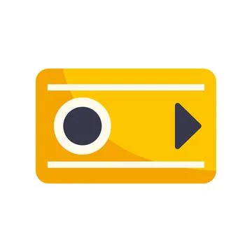 Yellow video player interface with play and record buttons Illustrazione stock