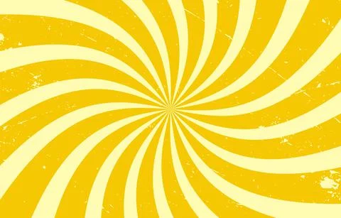 Yellow vintage background with stripes. Vector illustration with sun burst. Stock Illustration
