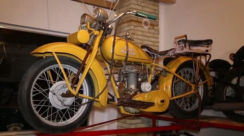 Yellow vintage motorcycle Stock-Footage 47732014