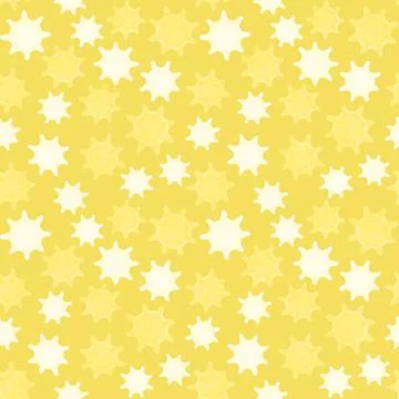 Yellow virus seamless pattern. Repetitive 3d illustration of viruses on yellow Stock Illustration