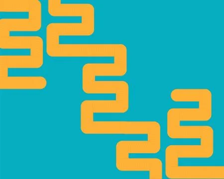Yellow volume lines on a blue background abstract pattern Stock Illustration