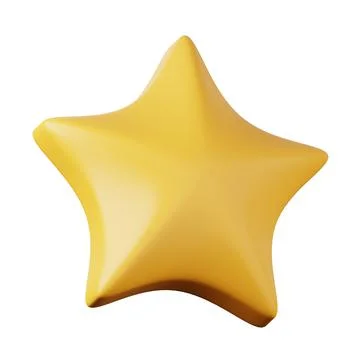 Yellow volumetric star high quality 3D render illustration icon. Stock Illustration