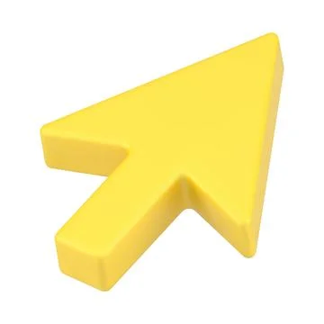 Yellow volumetric web arrow. Mouse cursor for website Stock Illustration