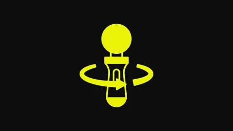 Yellow VR controller game icon isolated on black background. Virtual reality Stock Footage 233085614