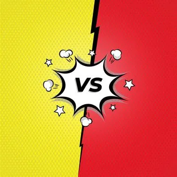 Yellow VS Red, comic fighting cartoon background Stock Illustration