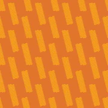 Yellow wafers seamless vector pattern on orange Illustrazione stock