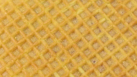 Yellow waffles texture circle rotation close up top view Stock Footage 270476849