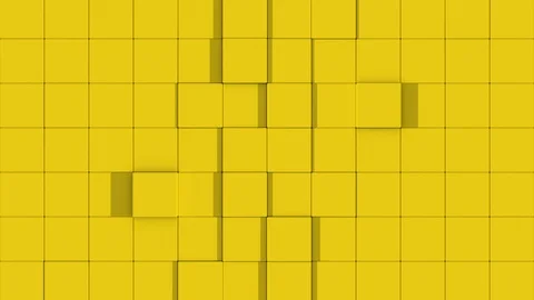 Yellow Wall of cubes divide 스톡 동영상 112017934
