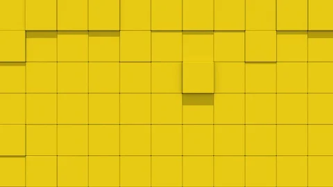 Yellow Wall of cubes falls apart Stockbeeldmateriaal 112013262