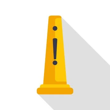 Yellow warning cone icon creating safety alert system Stock Illustration