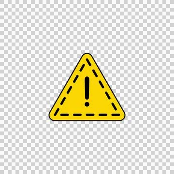 Yellow warning icon caution alert sign png Stock Illustration