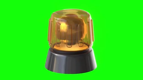 Yellow warning light flashing 3d green screen 動画素材 317304653