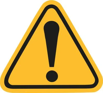 Yellow warning sign with exclamation mark Stock Illustration