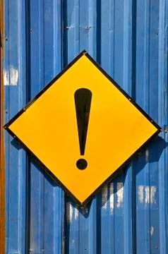 Yellow warning sign Stock Photos