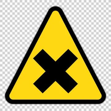 Yellow warning sign triangle with cross mark イラスト素材