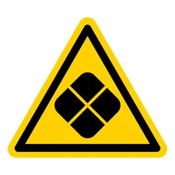 Yellow Warning Triangle with Black Hazard Symbol for Safety Signage Stock Illustration