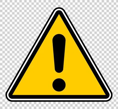 Yellow Warning Triangle Exclamation Sign PNG Transparent Background 4K Stock Illustration
