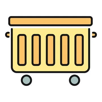 Yellow waste container icon for recycling and trash Stock Illustration