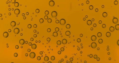 Yellow Water bubbles background, microscope look Stock Footage 105421694