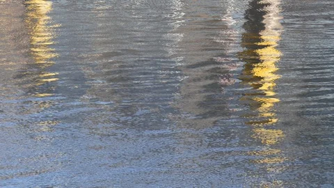 Yellow Water reflection Stock Footage 101423995