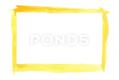 Yellow Watercolor Border Frame PSD Template