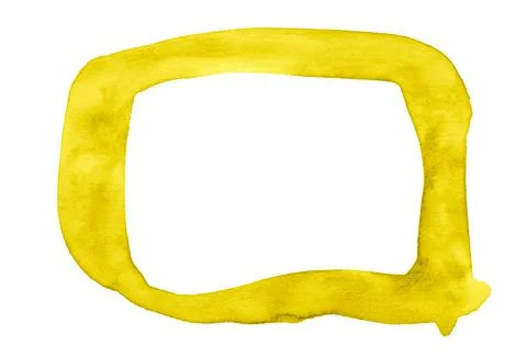 Yellow watercolor frame - abstract rectangular background for design. Stock Illustration