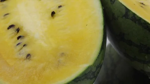 Yellow watermelon Stock Footage 124692487