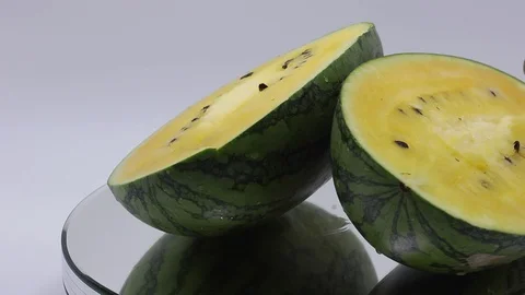 Yellow watermelon Stock Footage 124692575