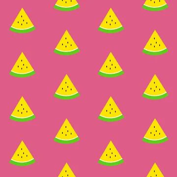 Yellow watermelon pattern on ruby background Stock Illustration