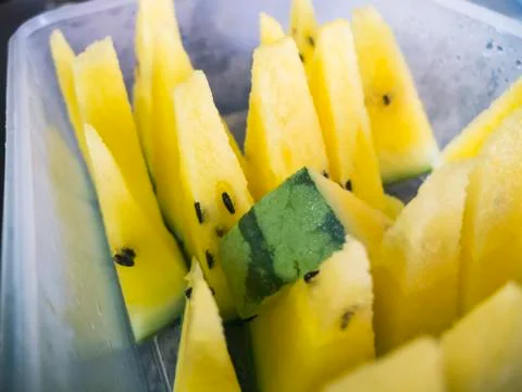 Yellow watermelon Stock Photos