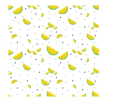Yellow Watermelon Slices for Seamless Pattern Stock Illustration