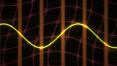 Yellow Waveform on Grid Background. Stock Footage 340043090