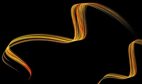 Yellow waves on black Stock Illustration