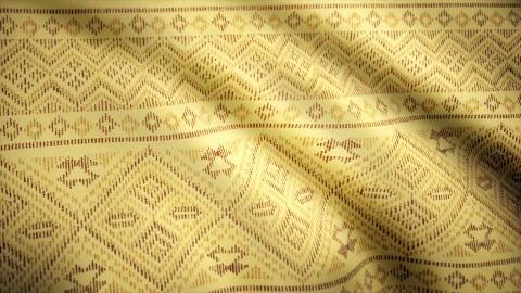 Yellow waves silk solid background fabric for the backdrop. Background of yellow Stockillustratie